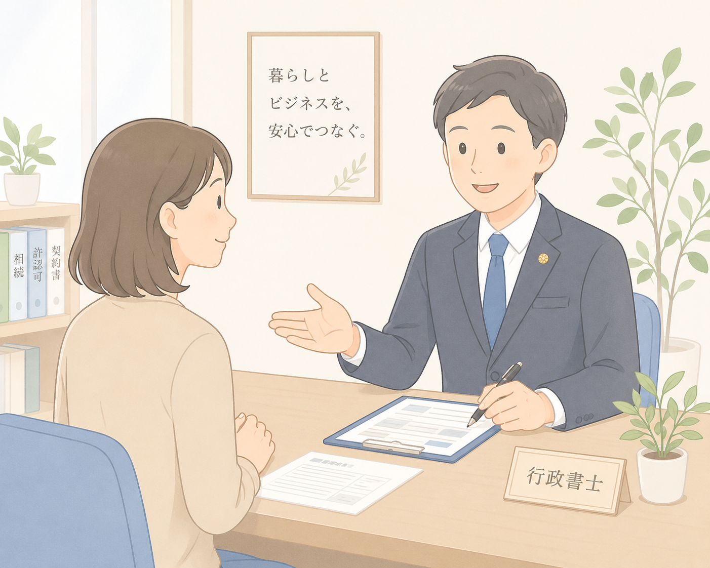 相続手続きを行政書士に相談する様子（姫路・神戸対応）