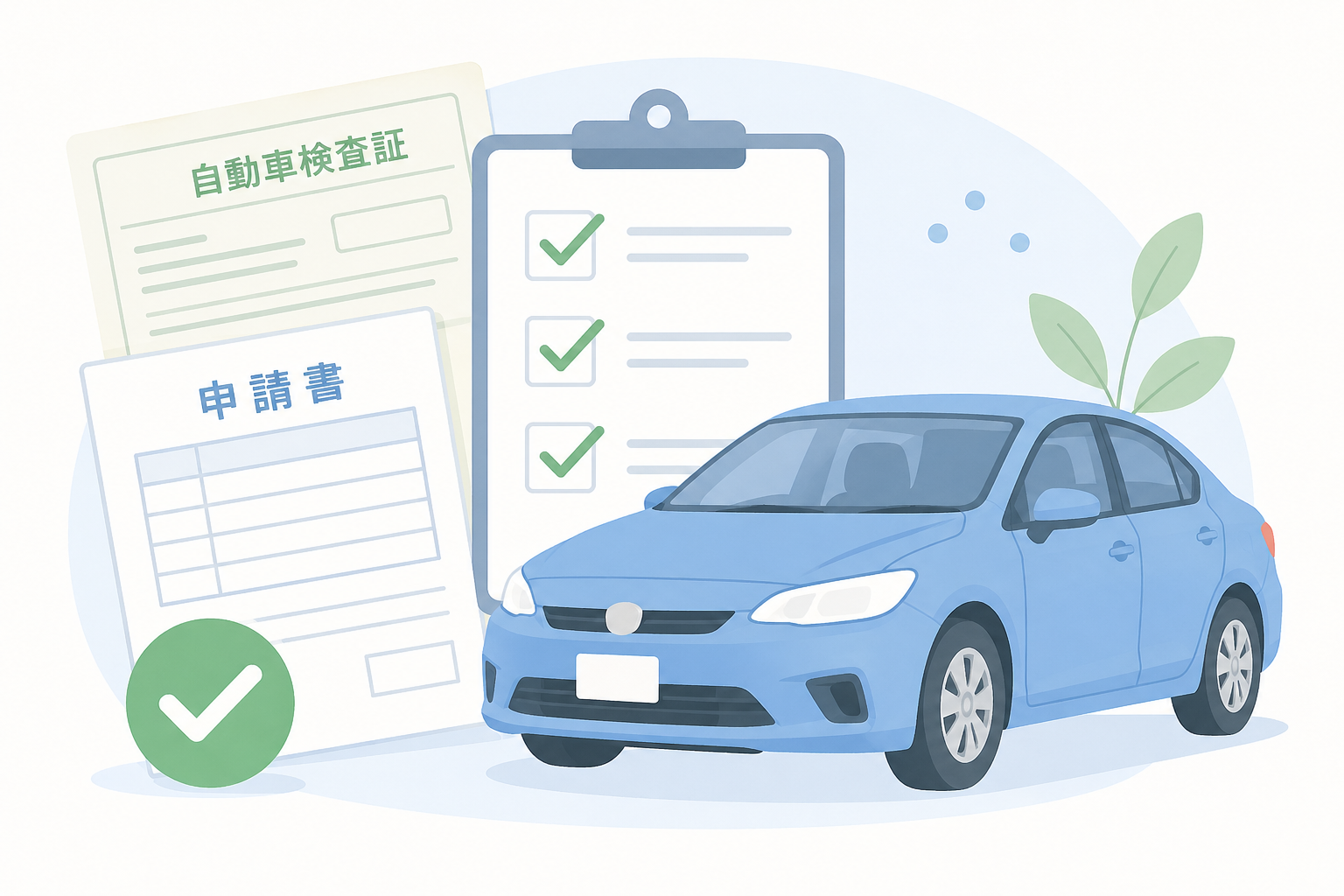 自動車登録の書類を確認する行政書士（姫路・神戸対応）